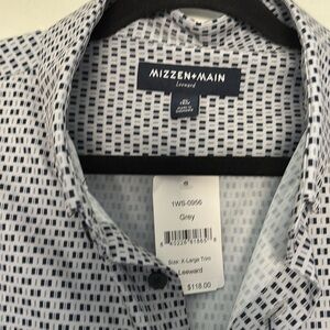 Mizzen * Main Men's Gray Patterned Shirt